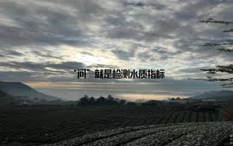 “问”就是检测水质指标