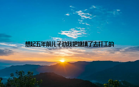 想起五年前儿子劝我把塘填了去打工的