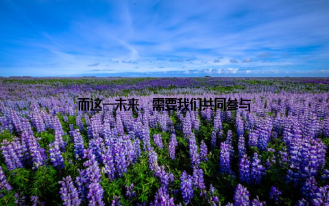 而这一未来, 需要我们共同参与