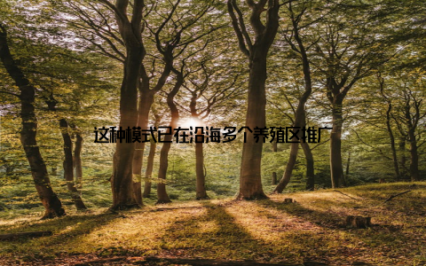 这种模式已在沿海多个养殖区推广