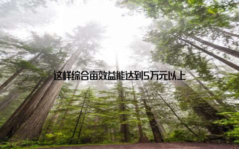 这样综合亩效益能达到5万元以上