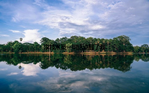 李技术员一句话点醒了我